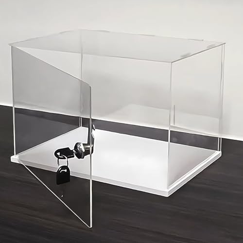 GGFFJ Durchsichtige, abschließbare Vitrine, kleine Kunststoffvitrinen for Puppenspielzeug, stapelbare Lagerbehälter mit Sockel (40 x 40 x 40 cm (16 x 16 x 16 Zoll))(45 x 20 x 20 cm (18 x 8 x 8 in)) von GGFFJ