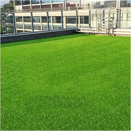 GGFFJ Kunstrasen for die Gartenlandschaft, langlebige Kunstrasenmatte for den Außenbereich mit 1,5 cm Dicke for Terrassen und Rasenflächen(2 * 2m) von GGFFJ