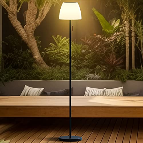 GGII Solar Stehlampe Außen Höhenverstellbar Stehleuchte, Solar Stehlampe Outdoor Dimmbar Warmweiß und 7 RGB Farben, LED Stehleuchten mit Lichtsensor Wasserdicht lampe Außen für Terrassen Garten(1A) von GGII