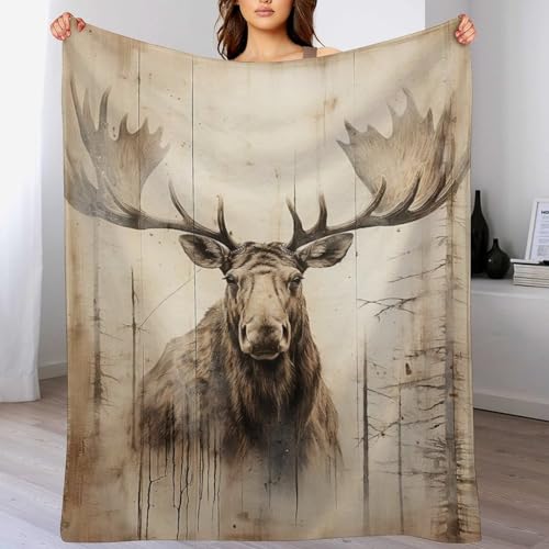 GGJJTT Elche Kuscheldecke Couchdecke Decke Aus Flannel - Tagesdecke Wohndecken Für Sofa, Couch Oder Als Bettüberwurf - Waschbare Decke（180×200cm） von GGJJTT