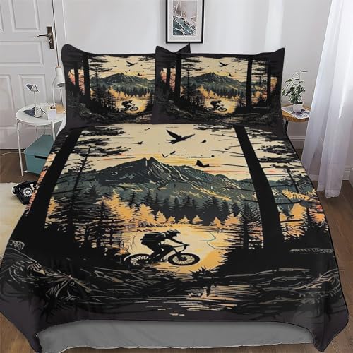GGJJTT Mountainbike Bettwäsche Set Bettbezüge Für Jungen Mädchen Atmungsaktive Microfaser Bettbezug Mit Reißverschluss Und Kissenbezug Single135x200cm GGJJTT Mountainbike Bettwäsche Set Bettbezüge Für Jungen Mädchen Atmungsaktive Microfaser Bettbezug Mit Reißverschluss Und Kissenbezug Single135x200cm von GGJJTT