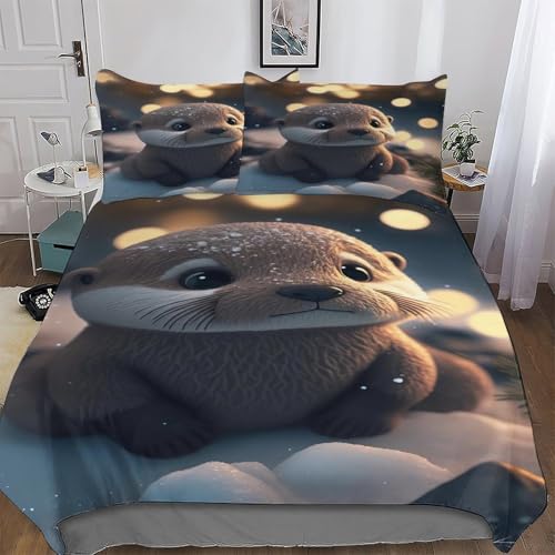 GGJJTT Otter Bettwäsche Set, Bettbezug 2teilig, Mikrofaser Bettbezüge Mit Kissenbezug Für Jungen Mädchen Deckenbezug, Single135x200cm GGJJTT Otter Bettwäsche Set, Bettbezug 2teilig, Mikrofaser Bettbezüge Mit Kissenbezug Für Jungen Mädchen Deckenbezug, Single135x200cm von GGJJTT