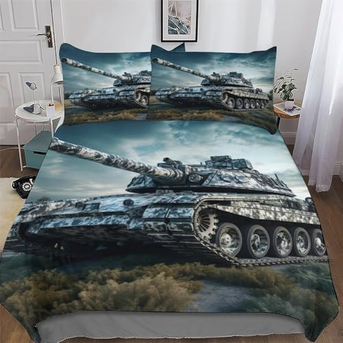 GGJJTT Panzer Bettwäsche Atmungsaktive Angenehme Bettbezüge, Mit Reißverschluss Bettdeckenbezug, 2teilig Bettbezug + Kissenbezug Single135x200cm GGJJTT Panzer Bettwäsche Atmungsaktive Angenehme Bettbezüge, Mit Reißverschluss Bettdeckenbezug, 2teilig Bettbezug + Kissenbezug Single135x200cm von GGJJTT