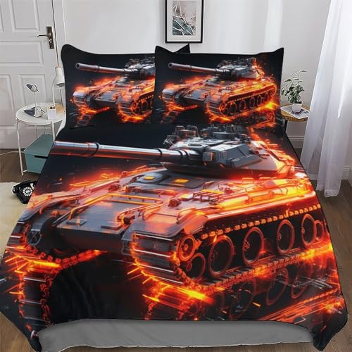 GGJJTT Panzer Bettwäsche Weiche Mikrofase Bettbezug Und Kissenbezüge 2teiligr, Für Erwachsene Kinder Bettbezüge Angenehme Deckenbezug Single135x200cm GGJJTT Panzer Bettwäsche Weiche Mikrofase Bettbezug Und Kissenbezüge 2teiligr, Für Erwachsene Kinder Bettbezüge Angenehme Deckenbezug Single135x200cm von GGJJTT