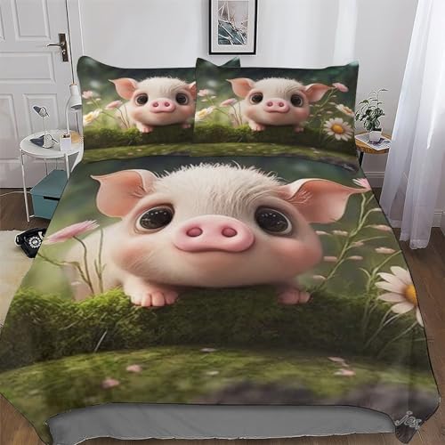 GGJJTT süßes Schwein Bettwäsche Für Jungen Mädchen Deckenbezug Set 2 teilig Bettbezüge Mikrofaser Bettbezug Mit Kissenbezug Single135x200cm GGJJTT süßes Schwein Bettwäsche Für Jungen Mädchen Deckenbezug Set 2 teilig Bettbezüge Mikrofaser Bettbezug Mit Kissenbezug Single135x200cm von GGJJTT