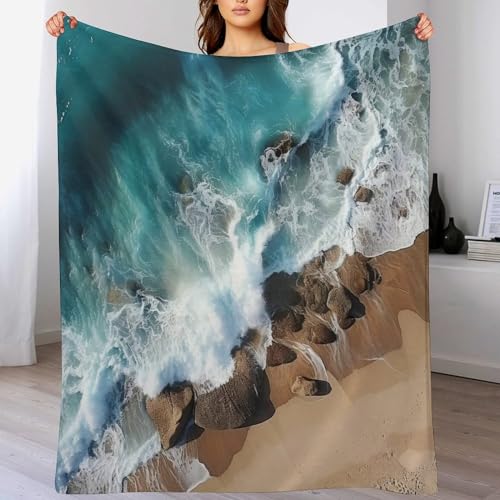 Strand Decke Flauschige Decke Fleecedecke Weich Und Warm Als Sofadecke, Wohndecke Oder Tagesdecke, Decken Für Couch 150×200cm von GGJJTT