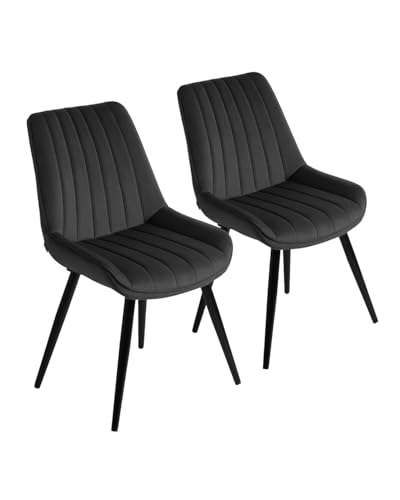 GGK Möbel Esszimmerstühle Esstisch Küchenstühle 2er Set mit atmungsaktiver Samt Bezug 150kg belastbar & ergonomische Rückenlehne stühle esszimmer modern verstellbare Füße für Küche & Esszimmer von GGK Möbel
