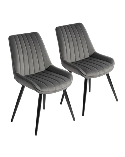GGK Möbel Esszimmerstühle Esstisch Küchenstühle 2er Set mit atmungsaktiver Samt Bezug 150kg belastbar & ergonomische Rückenlehne stühle esszimmer modern verstellbare Füße für Küche & Esszimmer von GGK Möbel