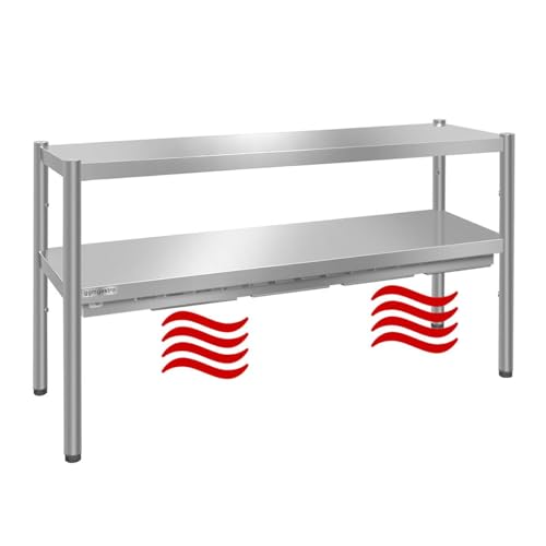 GGM Gastro | AB2K167#KBK15-4 | Wärmebrücke Premium - 1600x370mm - mit 2 Etagen - Höhe: 725mm von GGM Gastro