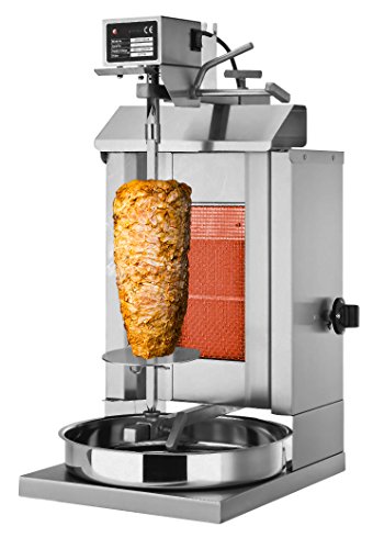 GGM Gastro Kebab Grill - 1 Brenner - 5kg Kapazität - 3.25kW - Fleischspieß 44.5 x 1.2cm - einstellbar - Sicherheitsgasventil - Hochleistungsbrenner - Ölvorratsbehälter - Doppeltüren inklusive - DOK1 von GGM Gastro