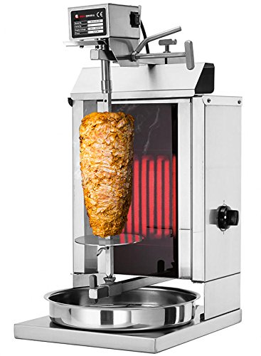GGM Gastro Professional 1-Brenner Kebab-Grill - 5 kg Fassungsvermögen - 1.85 kW - Ideal für saftige Spieße - Verstellbarer Spieß - Ölvorratsbehälter - Edelstahl - DOKE1 von GGM Gastro