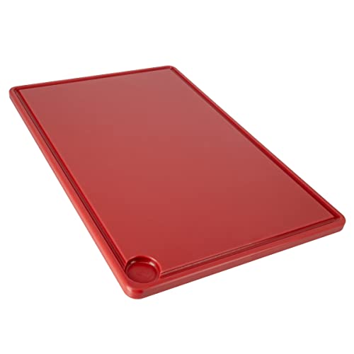 GGM Gastro | SBSPS25R | Schneidebrett mit Saftrille - 250x400mm - Dicke 20mm - Rot von GGM Gastro