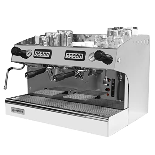 GGM Gastro Siebträger-Espressomaschine - 2 Gruppen - Hochwertige Kaffeemaschine aus Edelstahl - Ergonomischer Griff - Mechanisches Brühsystem - Vorinfusion - Ideal für Cafés und Restaurants - STEMF2 von GGM Gastro