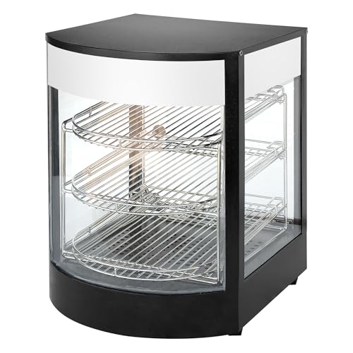 GGM Gastro | WHVJ3N | Warmhaltevitrine - 3 Ablagen - Schwarz - 30 °C bis 85 °C von GGM Gastro
