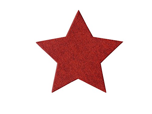 ggm Sterne aus Filz Ø 20cm Deko Sterne Weihnachten Basteln Dekorieren 5 Stück (Rot meliert) von ggm