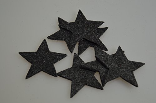 ggm Sterne aus Filz Ø 8cm Deko Sterne Weihnachten Basteln Dekorieren 20 Stück (Dunkel Grau meliert) von ggm
