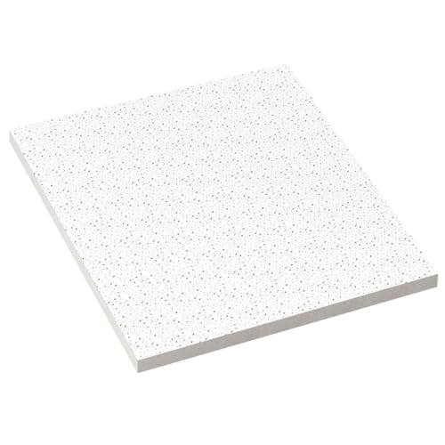 CALGARY | 10-er Set Deckenplatten | Weiß Deckenpaneele | 59,5 x 59,5 cm | Dicke:12 mm | Oberfläche: mit Streulochungen | Mineralfaserplatte | Rasterdeckenplatten von GGMMÖBEL