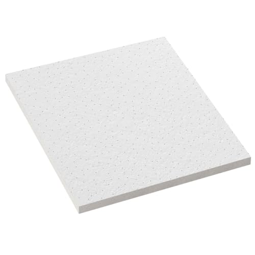 CALGARY | 10-er Set Deckenplatten | Weiß Deckenpaneele | 62 x 62 cm | Dicke:12 mm | Oberfläche: feinkörniger Putz| Mineralfaserplatte | Rasterdeckenplatten von GGMMÖBEL