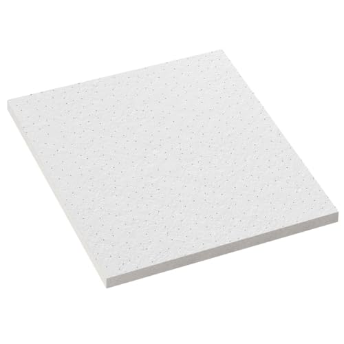 CALGARY | 10-er Set Deckenplatten | Weiß Deckenpaneele | 59,5 x 59,5 cm | Dicke:12 mm | Oberfläche: feinkörniger Putz| Mineralfaserplatte | Rasterdeckenplatten von GGMMÖBEL