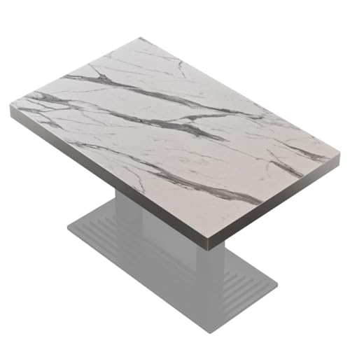 GGMMÖBEL Brasil | Tischplatte | B:T 128 x 78 cm | Weiß Marmor | Holzplatte | Perfekt für klappbare Küchentisch, Esstisch | ABS Kante | HPL beschichtete | Restaurant, Cafe, Bar von GGMMÖBEL
