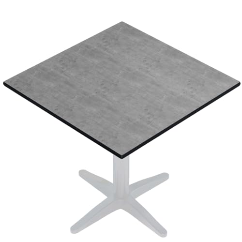 GGMMÖBEL COMPACT | Esstisch HPL Tischplatte | 58 x 58 cm | Beton | Perfekt für klappbare Gartentisch, Esstisch | Outdoor | Restaurant, Cafe, Bar von GGMMÖBEL