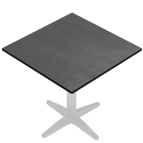GGMMÖBEL COMPACT | Esstisch HPL Tischplatte | 68 x 68 cm | Anthrazit | Perfekt für klappbare Gartentisch, Esstisch | Outdoor | Restaurant, Cafe, Bar von GGMMÖBEL