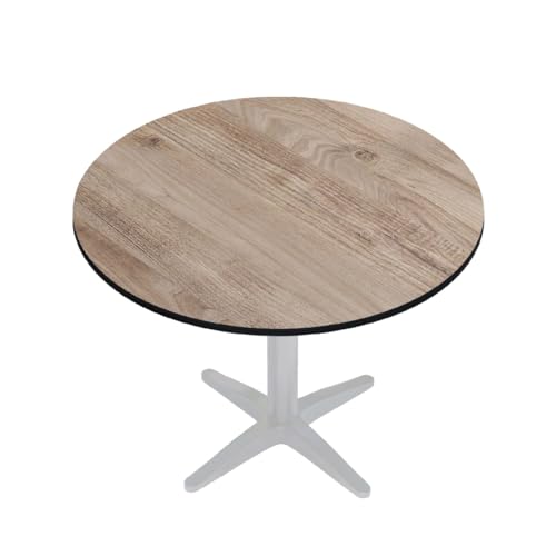 GGMMÖBEL COMPACT | Esstisch HPL Tischplatte | Ø58 cm | Rustikal Eiche | Perfekt für klappbare Gartentisch, Esstisch | Outdoor | Restaurant, Cafe, Bar von GGMMÖBEL