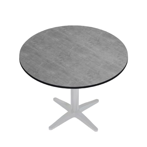 GGMMÖBEL COMPACT | Esstisch HPL Tischplatte | Ø68 cm | Beton | Perfekt für klappbare Gartentisch, Esstisch | Outdoor | Restaurant, Cafe, Bar von GGMMÖBEL