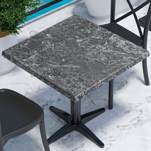 GGMMÖBEL JAMAIKA | Bistro Außen Tischplatte | B:T 60 x 60 cm | Felsen | Quadratisch | Topalit Tischplatte von GGMMÖBEL