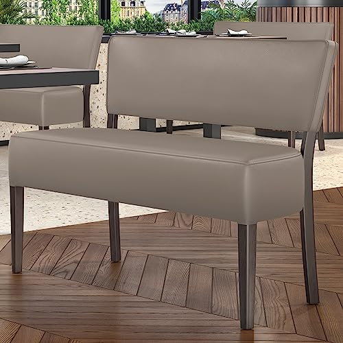 GGMMÖBEL Luca | Bistro Sitzbank | Taupe | B:H 120 x 83 cm | Leder | Gastrobank, Bistrobank, Gastro Polsterbank von GGMMÖBEL