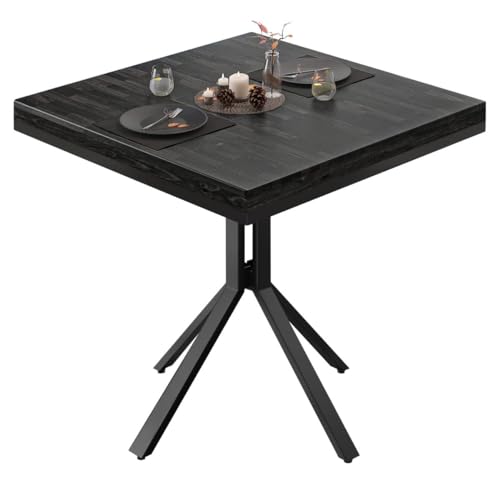 GGMMÖBEL ME Esstisch | Holz | Esszimmertische | Moderner Küchentisch | Wenge Schwarz/Schwarz | TP: 70 x 70 x 5 cm | Höhe: 76 cm von GGMMÖBEL