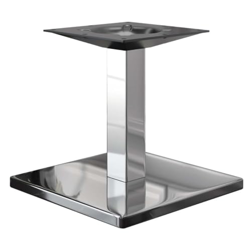 GGMMÖBEL Madrid | Tischgestell für Couchtisch | Tischbeine | Edelstahl | Tischfüße | Bodenplatte: 45 x 45 cm | Säule: 8 cm | Gesamthöhe: 36 cm von GGMMÖBEL