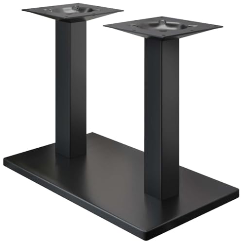 GGMMÖBEL Madrid | Doppel Tischgestell für Esstisch, Schreibtisch | Tischbeine | Schwarz | Tischfüße | Bodenplatte: 40 x 70 cm | Säule: 8 cm | Gesamthöhe: 72 cm von GGMMÖBEL