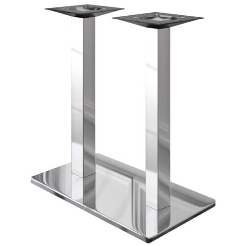 GGMMÖBEL Madrid | Doppel Tischgestell für Stehtisch, Bartisch | Tischbeine | Edelstahl | Tischfüße | Bodenplatte: 40 x 70 cm | Säule: 8 cm | Gesamthöhe: 105 cm von GGMMÖBEL