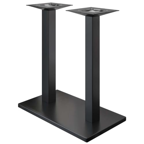 GGMMÖBEL Madrid | Doppel Tischgestell für Stehtisch, Bartisch | Tischbeine | Schwarz | Tischfüße | Bodenplatte: 40 x 70 cm | Säule: 8 cm | Gesamthöhe: 105 cm von GGMMÖBEL