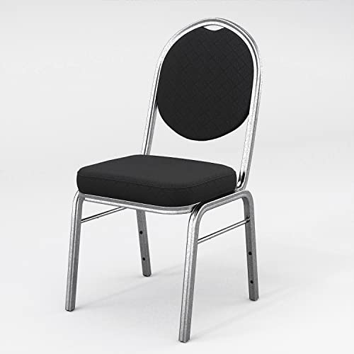 GGMMÖBEL Paola | 12-er Set | Bankettstuhl | Bankettstühle | Bistrostuhl | Saalstühle | Konferenzstuhl | Gastrostuhl | Stoff | Schwarz | Stapelbar | ohne Goldpunkte von GGMMÖBEL