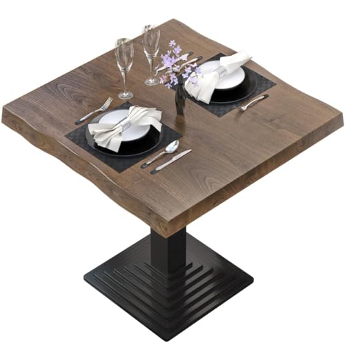 GGMMÖBEL Peru | Esstischplatte | Tischplatte Baumkante | Bistro Furniertischplatte | 60 x 60 cm | Walnuß von GGMMÖBEL
