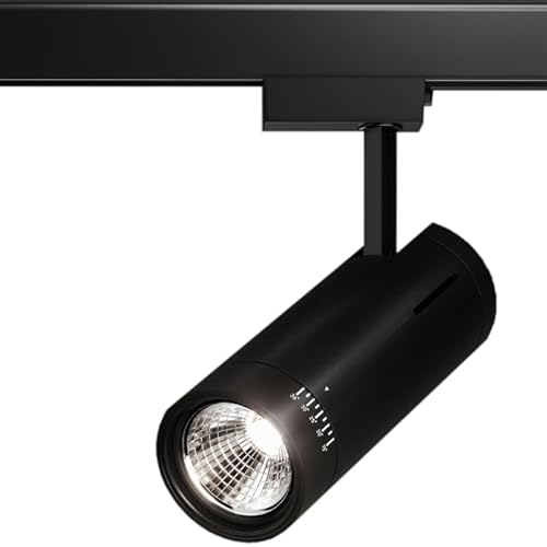 GGMMÖBEL SYDNEY ZOOM | 2-er set LED Deckenleuchte Schwenkbar | Schwarz | 36W | 4000K | 3 Phasen Deckenstrahler | Deckenlampe | Wandstrahler Drehbar | Spotlight Lampe Deckenspots für Küche, Wohnzimmer von GGMMÖBEL