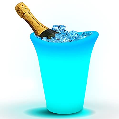 TROPIC | LED Sektkühler | 1,5 L | RGB | Akku | Eiskübel Eiseimer Flaschenkühler Eiswürfelbehälter Eisbehälter Weinkühler Champagnerkühler Eisbox Champagnerschale von GGMMÖBEL