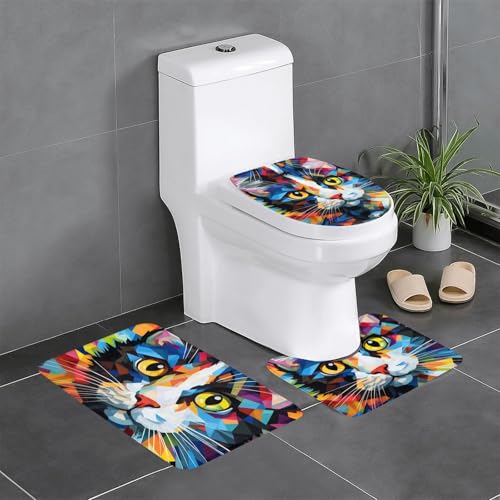 GGNKDL 3-teiliges Badezimmerteppich-Set mit Aquarellmuster – rutschfestes Badteppich-Set – leicht zu reinigen und zu pflegen – feuchtigkeitsblockierend und langlebig GGNKDL 3-teiliges Badezimmerteppich-Set mit Aquarellmuster – rutschfestes Badteppich-Set – leicht zu reinigen und zu pflegen – feuchtigkeitsblockierend und langlebig von GGNKDL