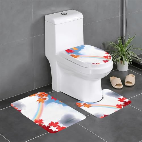 GGNKDL 3-teiliges Badezimmerteppich-Set mit Regenbogen-Motiv – rutschfestes Badteppich-Set – leicht zu reinigen und zu pflegen – feuchtigkeitsblockierend und langlebig GGNKDL 3-teiliges Badezimmerteppich-Set mit Regenbogen-Motiv – rutschfestes Badteppich-Set – leicht zu reinigen und zu pflegen – feuchtigkeitsblockierend und langlebig von GGNKDL