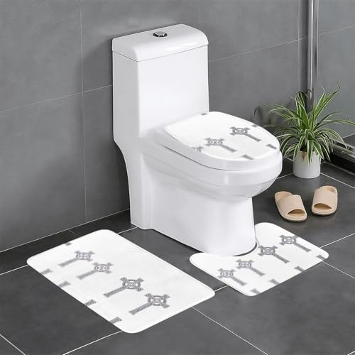GGNKDL 3-teiliges Badezimmerteppich-Set mit Ring-Kreuzmuster, rutschfestes Badteppich-Set, leicht zu reinigen und zu pflegen, feuchtigkeitsblockierend und langlebig GGNKDL 3-teiliges Badezimmerteppich-Set mit Ring-Kreuzmuster, rutschfestes Badteppich-Set, leicht zu reinigen und zu pflegen, feuchtigkeitsblockierend und langlebig von GGNKDL