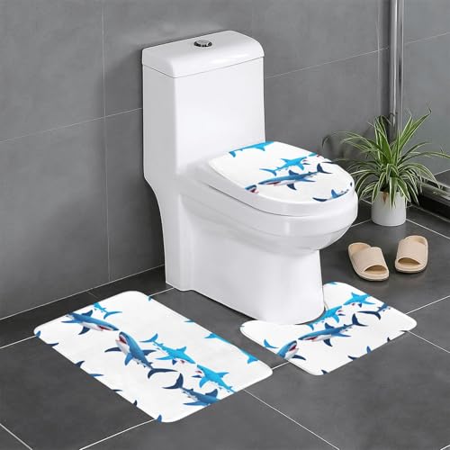 GGNKDL 3-teiliges Badezimmerteppich-Set mit Tribal-Haifisch-Muster, rutschfest, leicht zu reinigen und zu pflegen, feuchtigkeitsblockierend und langlebig GGNKDL 3-teiliges Badezimmerteppich-Set mit Tribal-Haifisch-Muster, rutschfest, leicht zu reinigen und zu pflegen, feuchtigkeitsblockierend und langlebig von GGNKDL