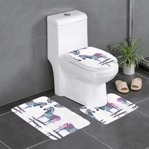 GGNKDL 3-teiliges Badezimmerteppich-Set mit Zebra-Muster, rutschfest, leicht zu reinigen und zu pflegen, feuchtigkeitsblockierend und langlebig GGNKDL 3-teiliges Badezimmerteppich-Set mit Zebra-Muster, rutschfest, leicht zu reinigen und zu pflegen, feuchtigkeitsblockierend und langlebig von GGNKDL
