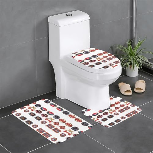 GGNKDL 3-teiliges Badezimmerteppich-Set mit aufgedrucktem Muster, rutschfestes Badteppich-Set, leicht zu reinigen und zu pflegen, feuchtigkeitsblockierend und langlebig GGNKDL 3-teiliges Badezimmerteppich-Set mit aufgedrucktem Muster, rutschfestes Badteppich-Set, leicht zu reinigen und zu pflegen, feuchtigkeitsblockierend und langlebig von GGNKDL