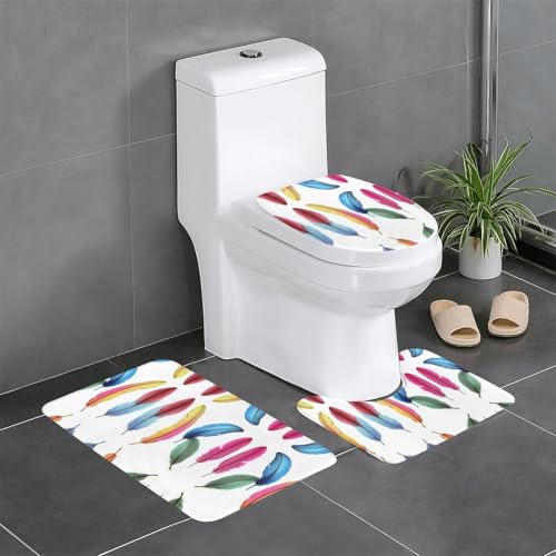 GGNKDL 3-teiliges Badezimmerteppich-Set mit tropischen Papageienfedern, rutschfestes Badteppich-Set, leicht zu reinigen und zu pflegen, feuchtigkeitsblockierend und langlebig GGNKDL 3-teiliges Badezimmerteppich-Set mit tropischen Papageienfedern, rutschfestes Badteppich-Set, leicht zu reinigen und zu pflegen, feuchtigkeitsblockierend und langlebig von GGNKDL