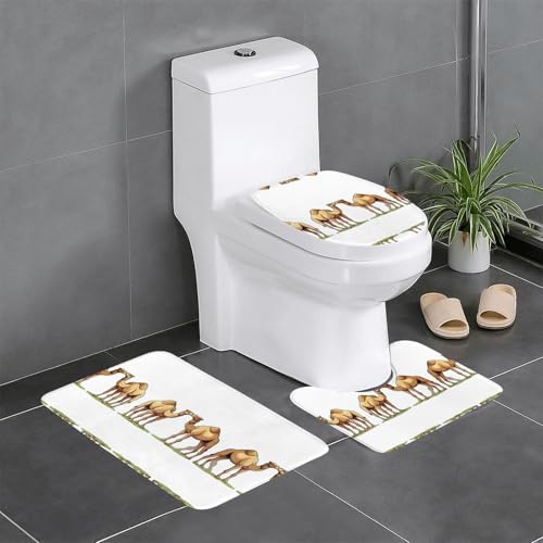 GGNKDL Badteppich-Set mit 2 Kamelen, 3-teilig, rutschfest, leicht zu reinigen und zu pflegen, feuchtigkeitsblockierend und langlebig GGNKDL Badteppich-Set mit 2 Kamelen, 3-teilig, rutschfest, leicht zu reinigen und zu pflegen, feuchtigkeitsblockierend und langlebig von GGNKDL