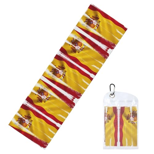 GGNKDL Die coolen Sport-Eishandtücher mit Spanien-Flagge sind geeignet für Indoor- und Outdoor-Sportarten und Trainingsaktivitäten von GGNKDL