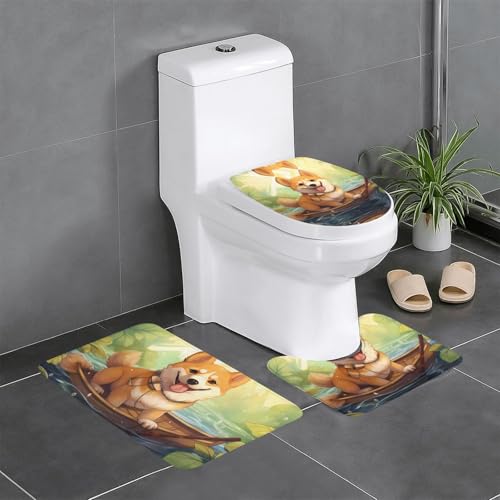 GGNKDL Lustiges Shiba Inu Muster 3-teiliges Badezimmerteppich-Set – rutschfestes Badteppich-Set – leicht zu reinigen und zu pflegen – feuchtigkeitsblockierend und langlebig GGNKDL Lustiges Shiba Inu Muster 3-teiliges Badezimmerteppich-Set – rutschfestes Badteppich-Set – leicht zu reinigen und zu pflegen – feuchtigkeitsblockierend und langlebig von GGNKDL