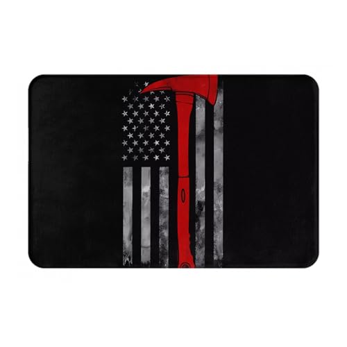 GGNKDL Rutschfeste Bodenmatte, Feuerwehr-Axt, rote Linie, Flaggen-Druck, für Innen- und Außenbereich, Fußmatten, geeignet für Schlafzimmer und Badezimmer, 40,6 x 61 cm GGNKDL Rutschfeste Bodenmatte, Feuerwehr-Axt, rote Linie, Flaggen-Druck, für Innen- und Außenbereich, Fußmatten, geeignet für Schlafzimmer und Badezimmer, 40,6 x 61 cm von GGNKDL